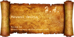Hevesi Anita névjegykártya